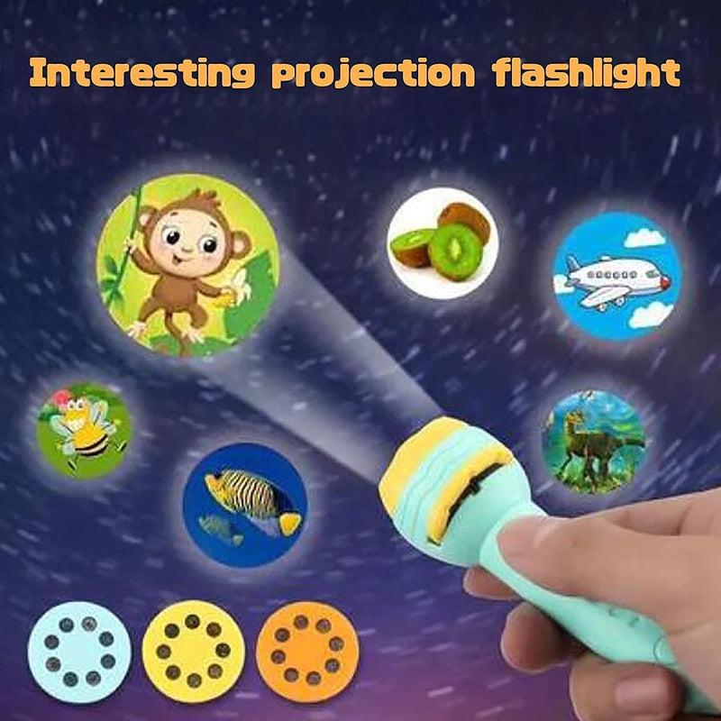 Slide Flashlight Torch Educational Projector Toy for Kids – Fun Learning & Sleep Companion