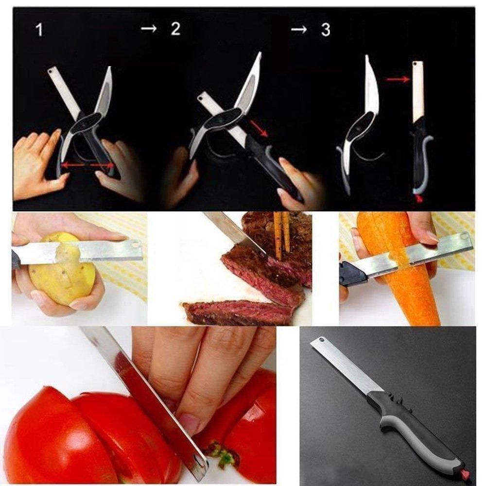 Smart 2‑in‑1 Clever Cutter – Knife & Built‑In Mini Chopping Board