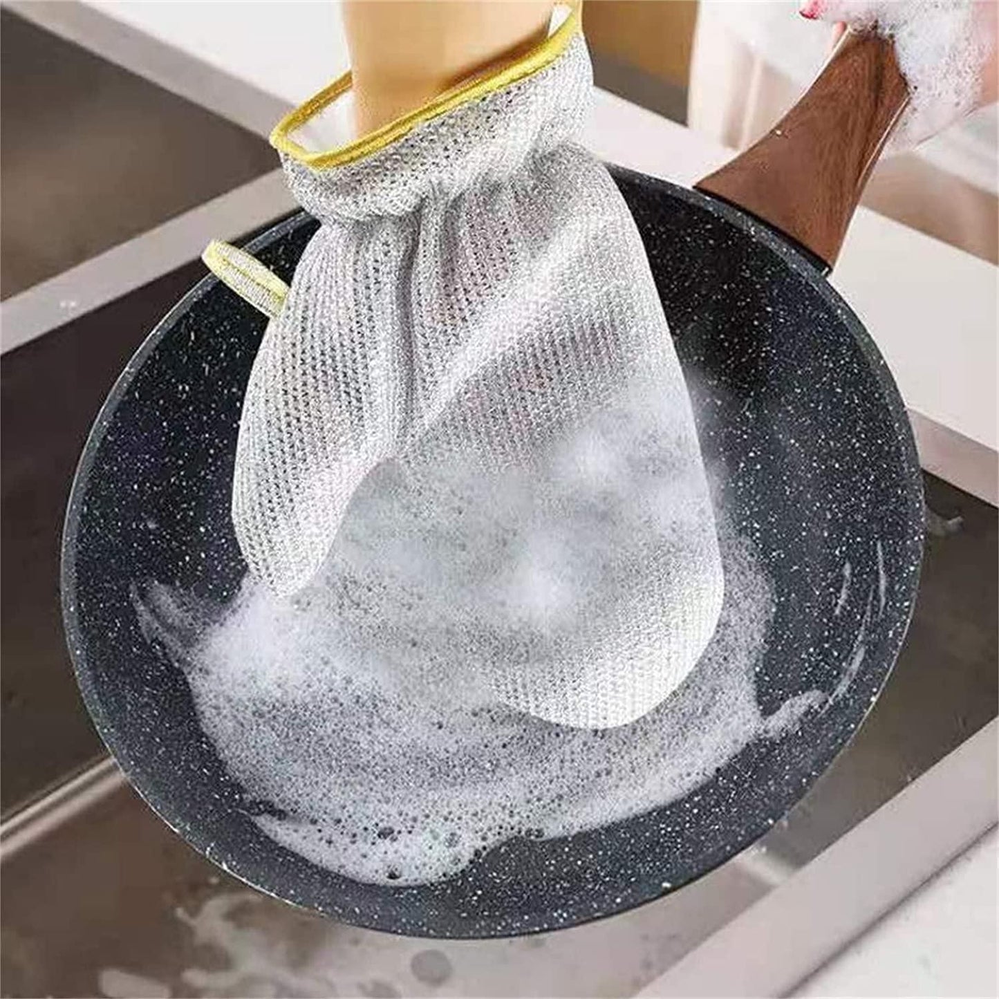 Reusable Waterproof Dish‑Washing Gloves with Built‑In Scrub Wire