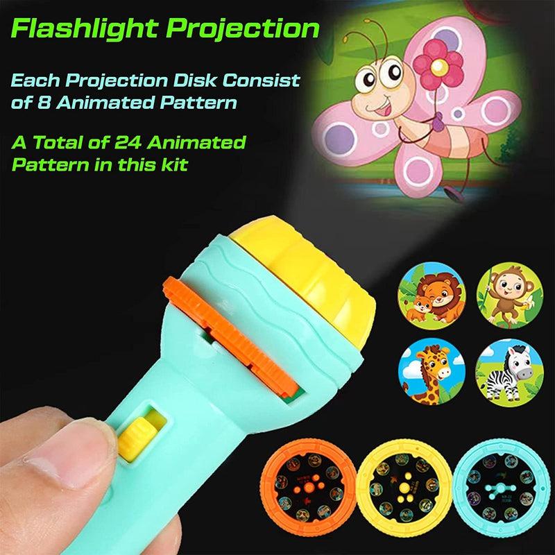 Slide Flashlight Torch Educational Projector Toy for Kids – Fun Learning & Sleep Companion