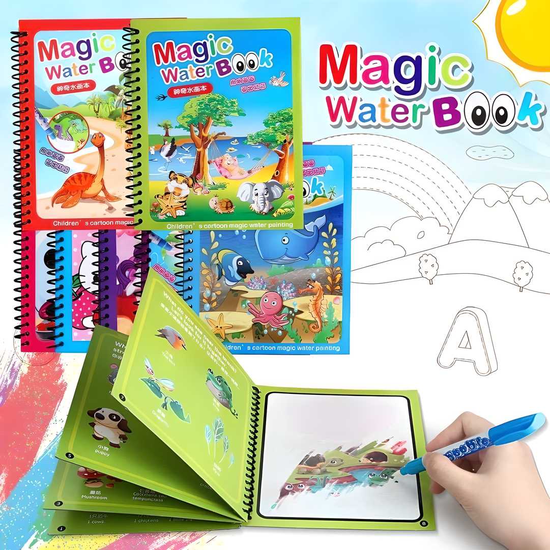 Reusable Magic Water Coloring Book – Quick Dry & Mess-Free Fun for Kids