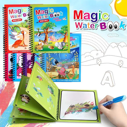 Reusable Magic Water Coloring Book – Quick Dry & Mess-Free Fun for Kids