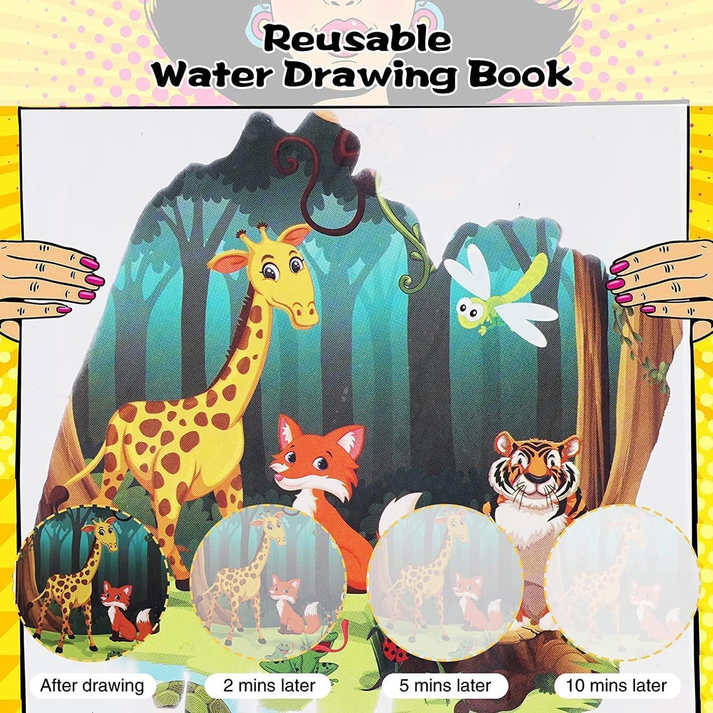 Reusable Magic Water Coloring Book – Quick Dry & Mess-Free Fun for Kids