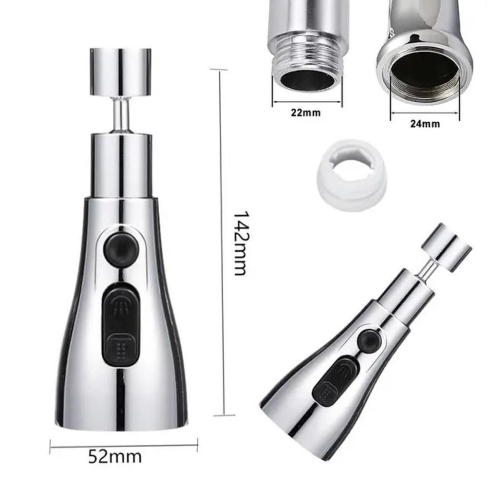 3‑Mode Kitchen Sink Faucet Extender – 360° Swivel & Water‑Saving Spray Head