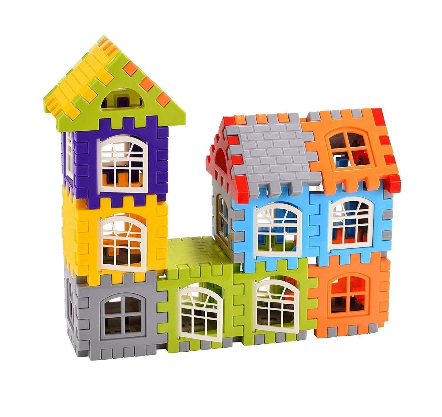 Multicolor Building Blocks for Kids – 50 Pcs Creative Construction Set with Windows