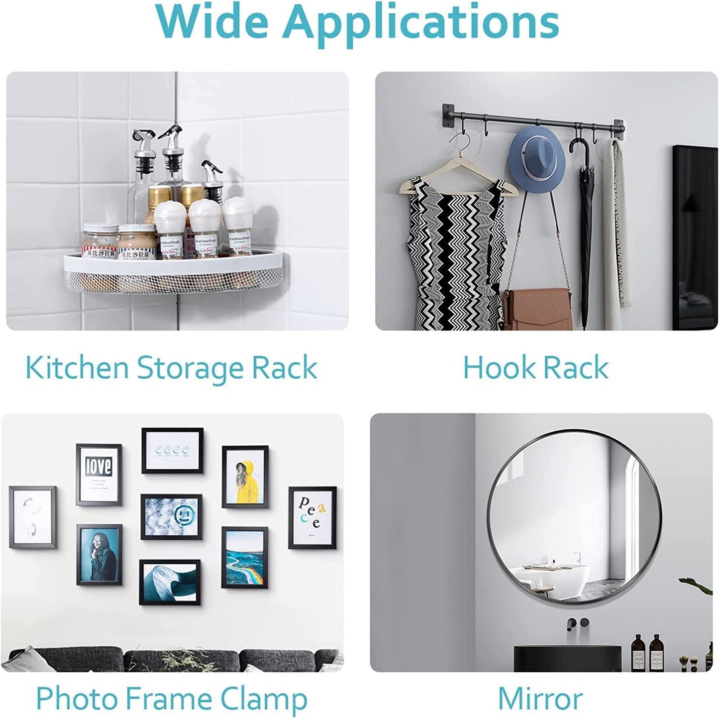 Heavy‑Duty Adhesive Wall Hooks – Drill‑Free, Waterproof & Ready for Every Room