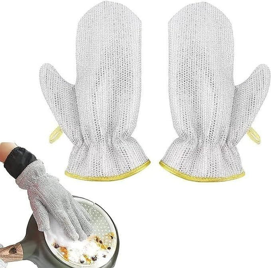 Reusable Waterproof Dish‑Washing Gloves with Built‑In Scrub Wire