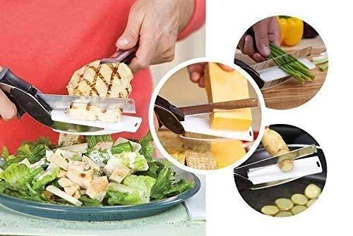 Smart 2‑in‑1 Clever Cutter – Knife & Built‑In Mini Chopping Board