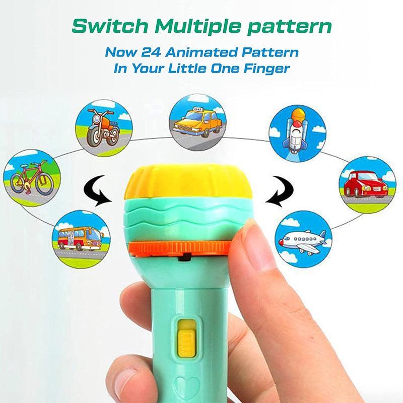 Slide Flashlight Torch Educational Projector Toy for Kids – Fun Learning & Sleep Companion