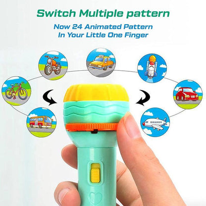 Slide Flashlight Torch Educational Projector Toy for Kids – Fun Learning & Sleep Companion