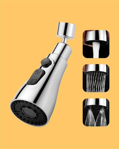 3‑Mode Kitchen Sink Faucet Extender – 360° Swivel & Water‑Saving Spray Head