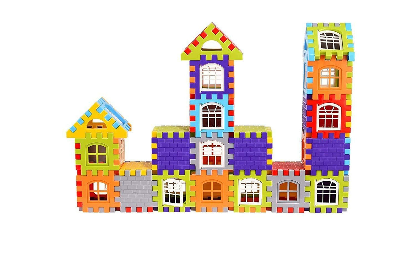 Multicolor Building Blocks for Kids – 50 Pcs Creative Construction Set with Windows
