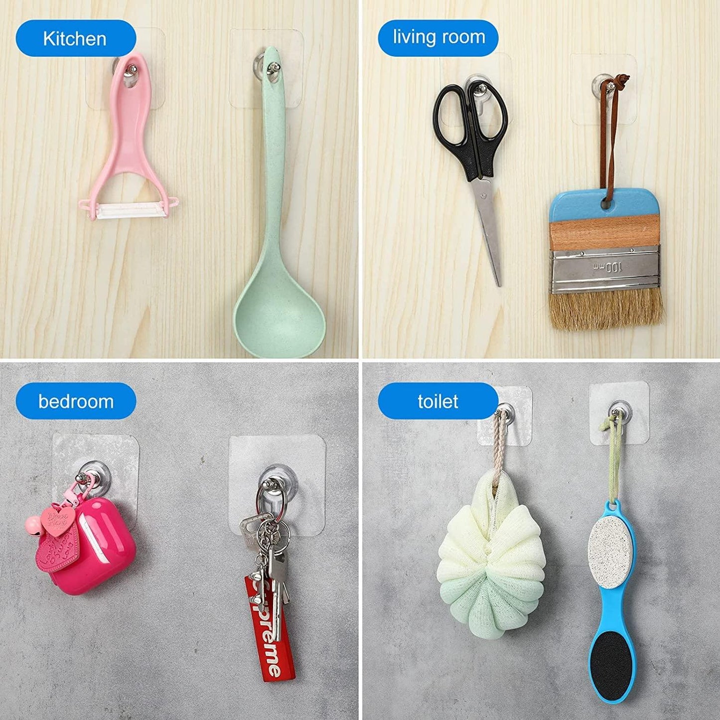 Heavy‑Duty Adhesive Wall Hooks – Drill‑Free, Waterproof & Ready for Every Room